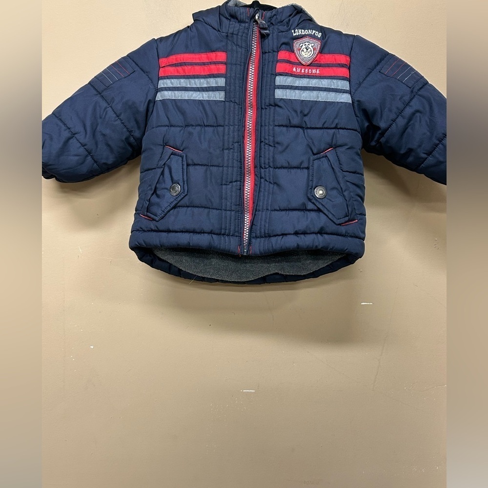 London Fog Boys Toddlers Puffer Bubble Jacket Dark Blue Size 12M